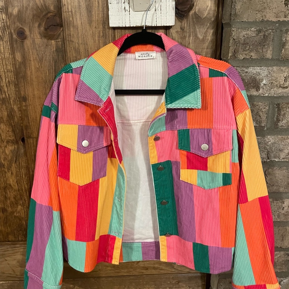 Colorful Patchwork Corduroy Jacket